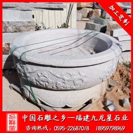 石雕花缽現(xiàn)貨 花崗巖花缽 園林花缽雕塑