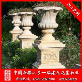 惠安廠家供應(yīng)大理石花盆 景觀石雕花缽