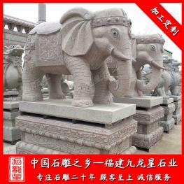 門(mén)口石雕大象擺放 動(dòng)物神獸定做