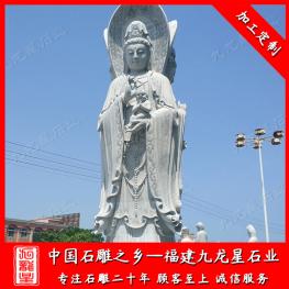 大理石三面觀音 石雕三面觀音佛像 三面觀音石雕廠家