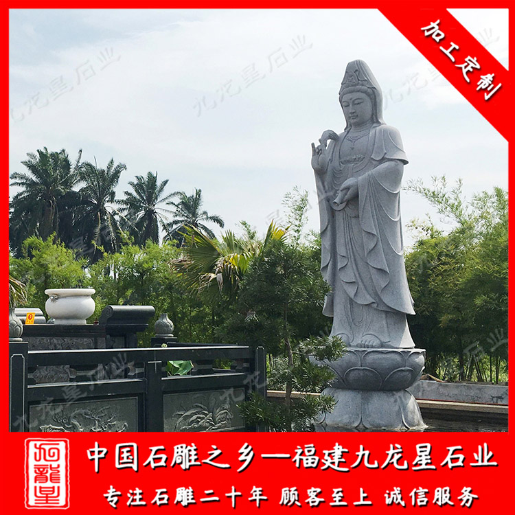石雕滴水觀(guān)音菩薩 寺廟滴水觀(guān)音石像圖片