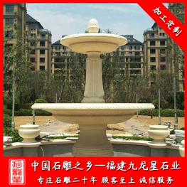 石材雕刻噴泉 埃及米黃噴泉水缽 黃銹石噴泉廠家批發(fā)